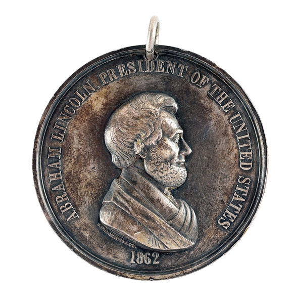 SILVER 1862 ABRAHAM LINCOLN INDIAN PEACE MEDAL.