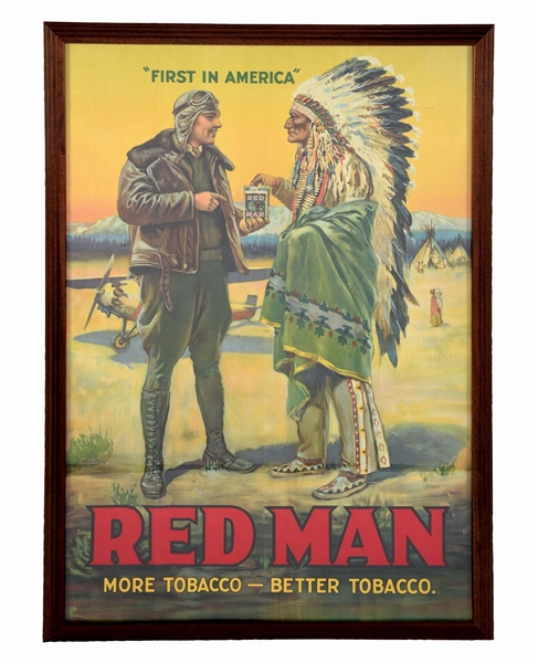 1920S - 1930S RARE RED MAN PAPER POSTER.              