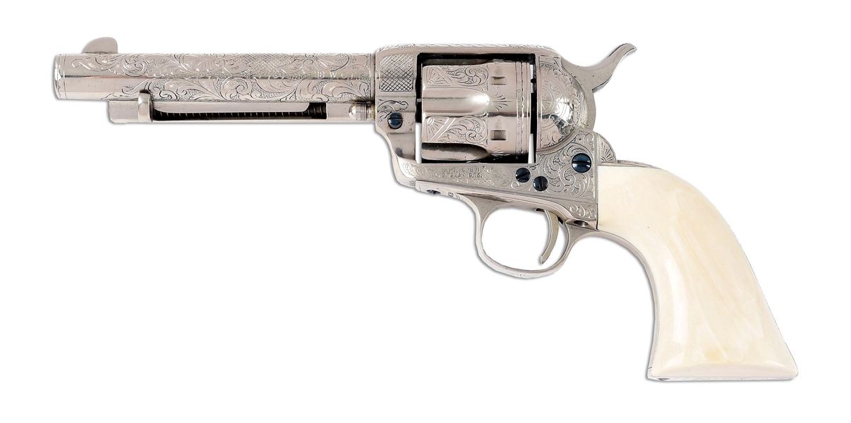 (C) COLT SINGLE ACTION ARMY REVOLVER ENGRAVED BY D.W. HARRIS.