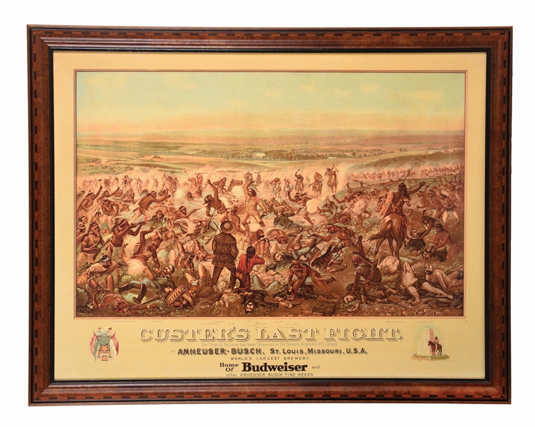 FRAMED PRINT OF "CUSTERS LAST FIGHT".
