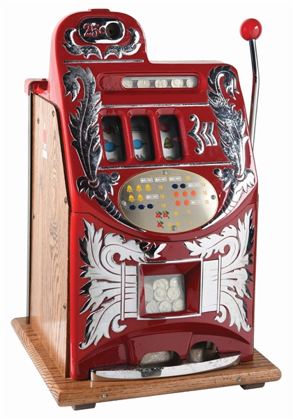 25¢ MILLS NOVELTY CO. EXTRA BELL SLOT MACHINE.