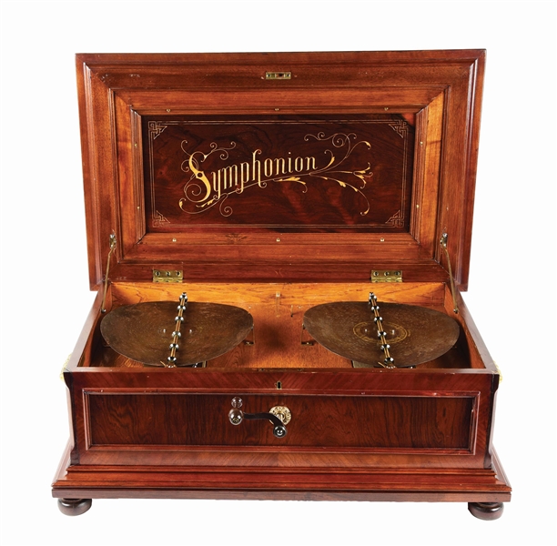 RARE 1890S SYMPHONION 2-DISC MUSIC BOX TUNED HARMONICALLY.