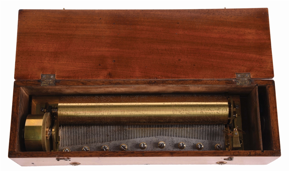 EARLY 19TH CENTURY NICOLE FRERES "PIANO FORTE" CYLINDER MUSIC BOX.