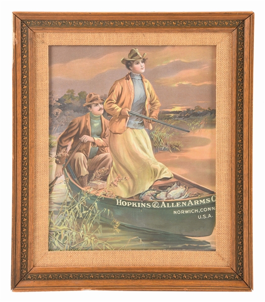 FRAMED HOPKINS AND ALLEN ARMS CO. PAPER AD.