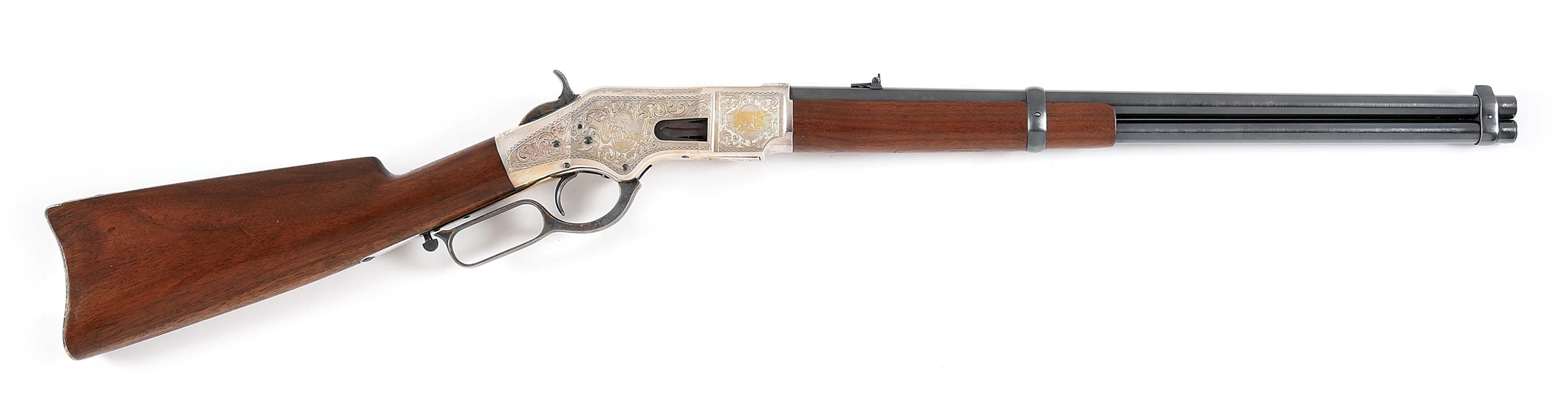 (A) ENGRAVED WINCHESTER 1866 .44 RIMFIRE LEVER ACTION CARBINE WITH CODY LETTER.