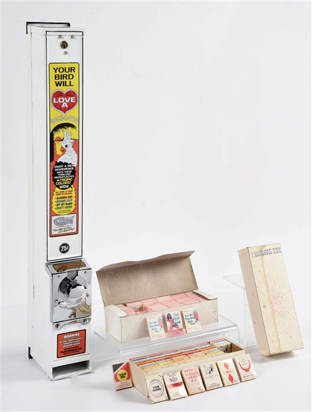 LOT OF 3: FULLY RESTORED CONDOM VENDING MACHINE WITH CONDOM BOXES.
