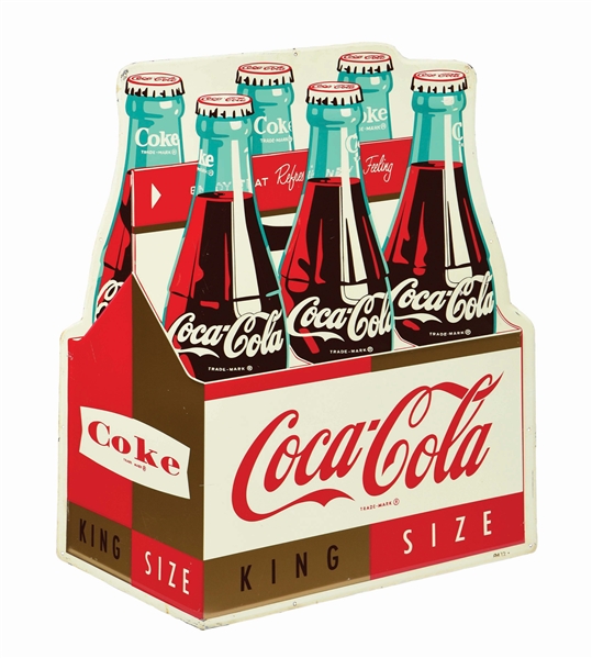 SINGLE-SIDED TIN COCA-COLA KING SIZE 6-PACK DIE-CUT.