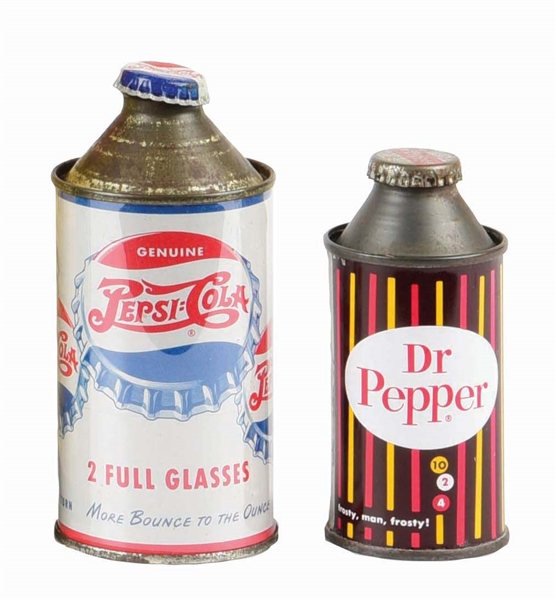 LOT OF 2: PEPSI-COLA AND DR. PEPPER CANS.
