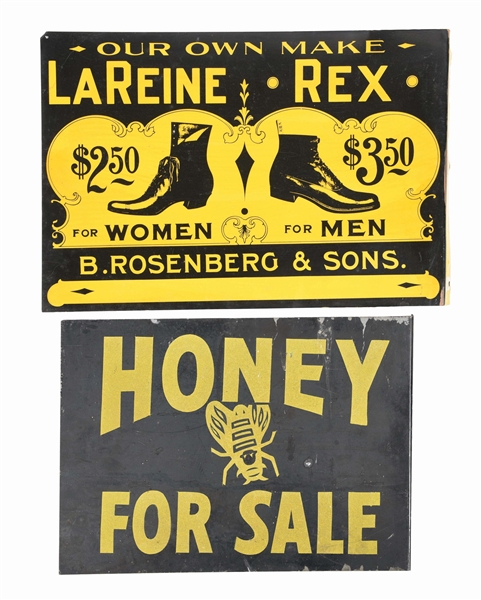 LOT OF 2: ADVERTISING FLANGE SIGNS.