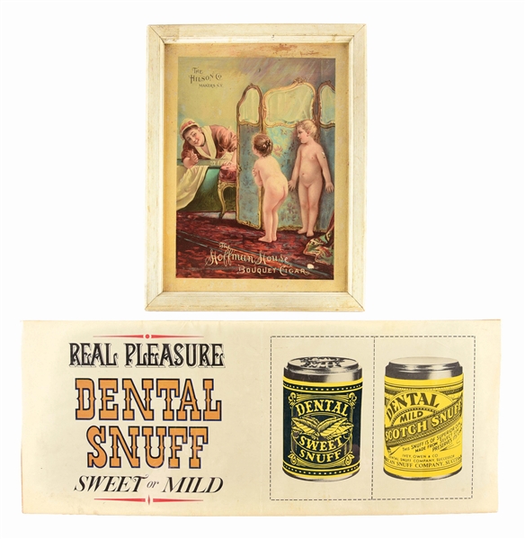LOT OF 2: DENTAL SNUFF AND FRAMED HOFFMAN HOUSE ADS. 