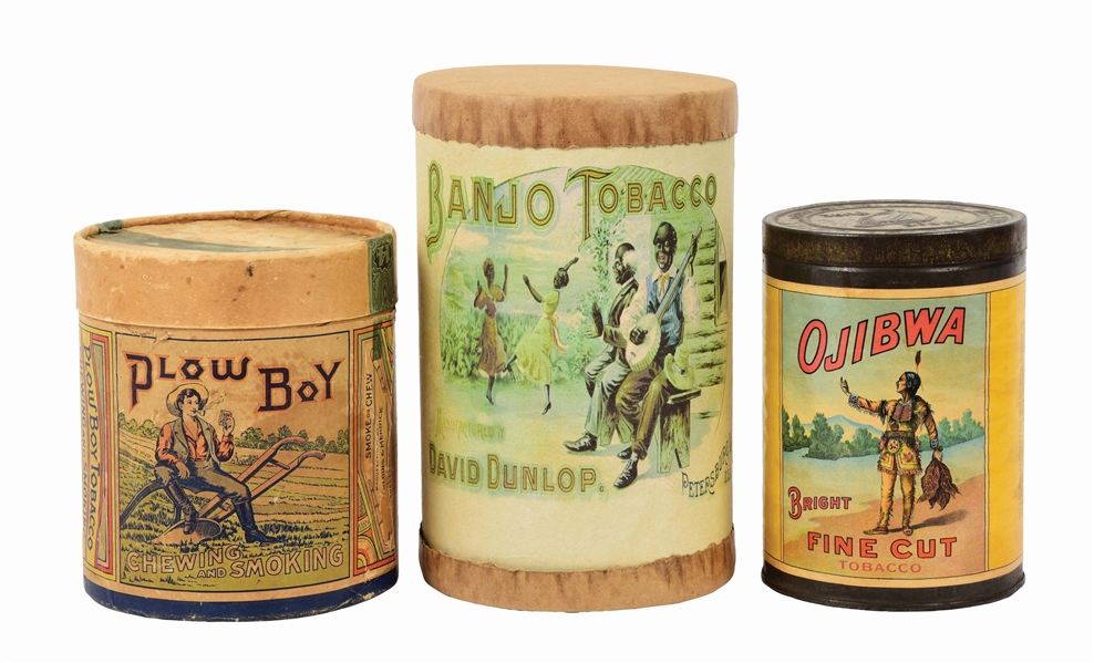 LOT OF 3: TOBACCO CONTAINERS. 