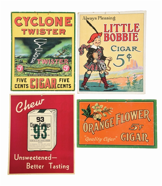 LOT OF 4: MISC TOBACCO ADS. 