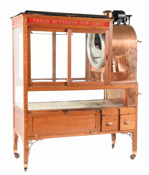 DUNBAR AND CO. COMMERCIAL POPCORN MACHINE WAGON.