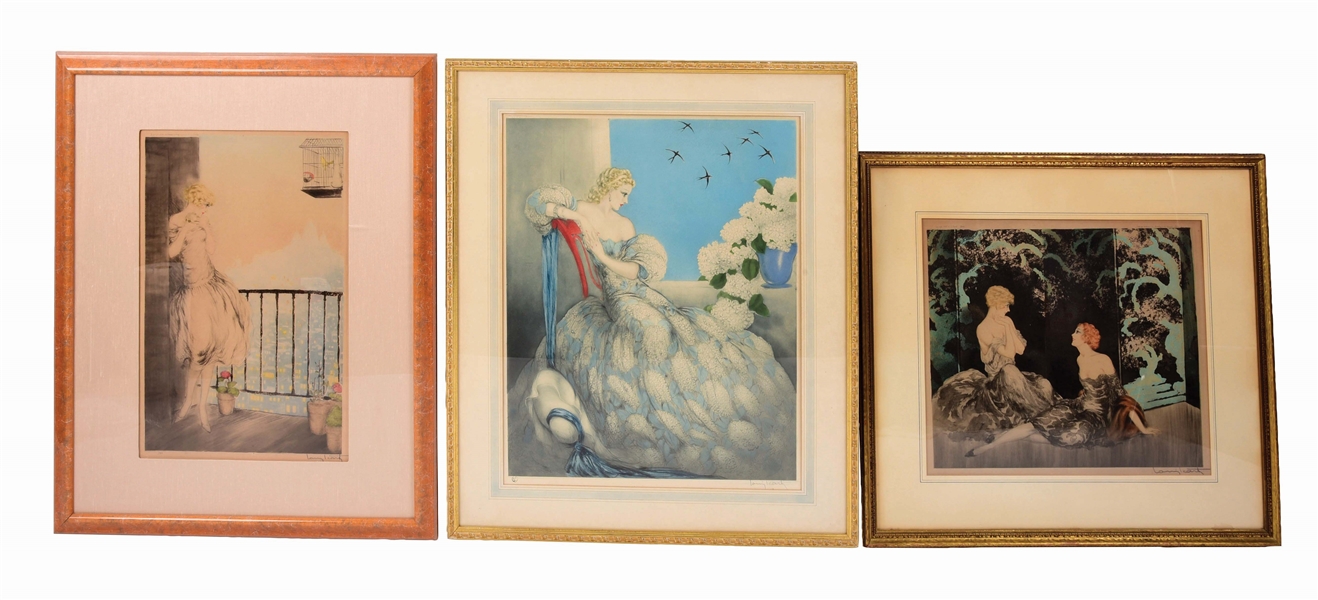 LOUIS ICART (FRENCH, 1888-1950) LOT OF THREE SIGNED LITHOGRAPHS