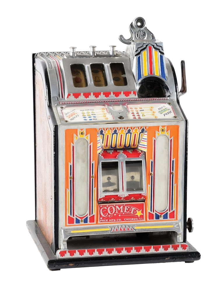 1 FRANC PACE COMET SLOT MACHINE WITH SKILL STOP.