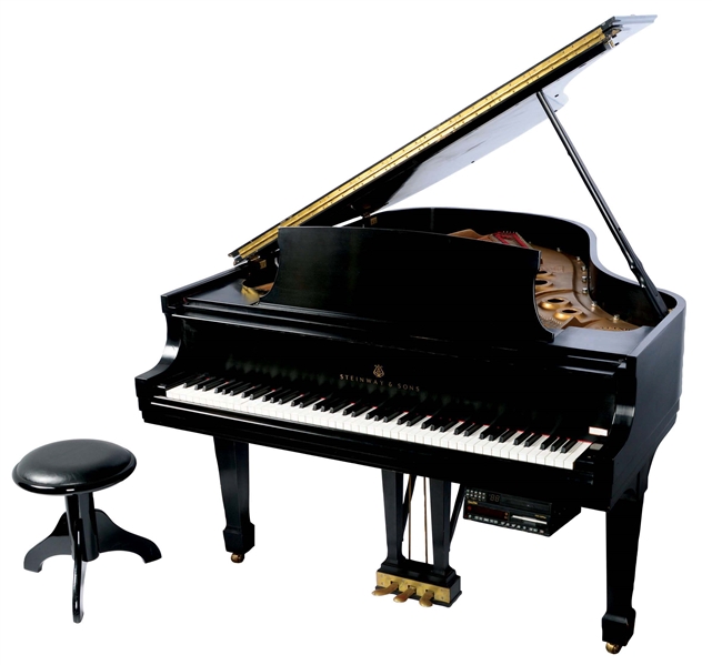 STEINWAY BABY GRAND PLAYER PIANO WITH "PIANO DISC" PLAYER SYSTEM.