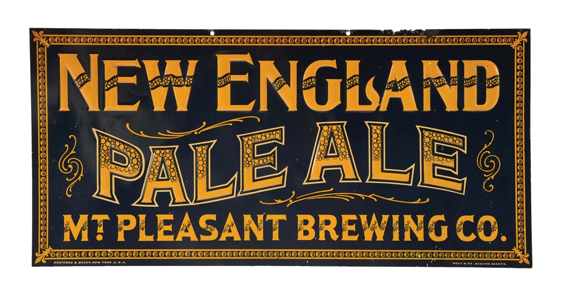TIN NEW ENGLAND PALE ALE SIGN.