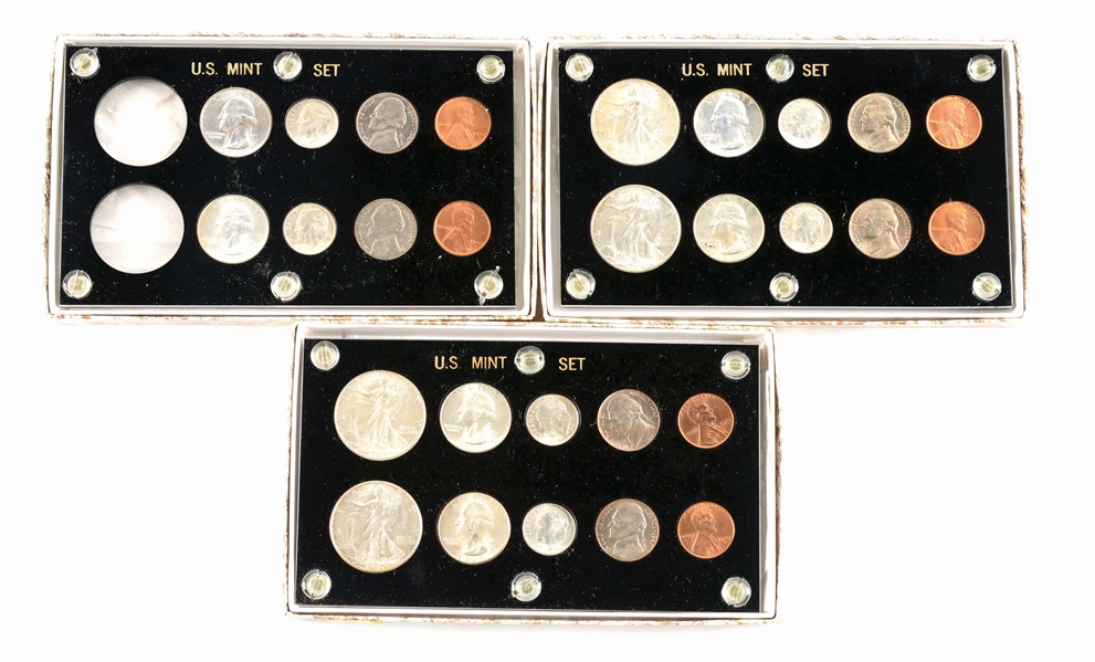 1947 MINT SET IN CAPITOL PLASTIC HOLDERS, 28 COINS.
