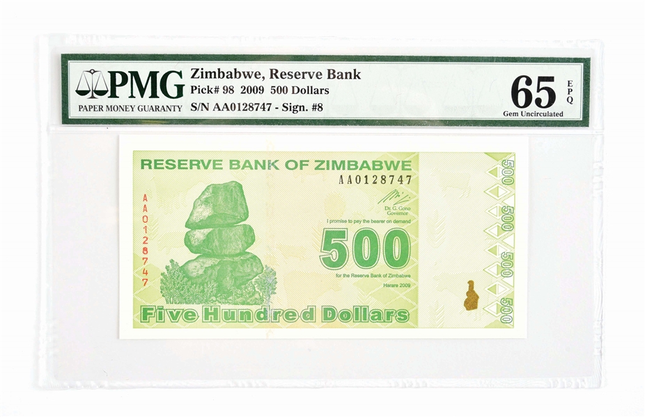LARGE LOT OF PAPER CURRENCY FROM ZIMBABWE.