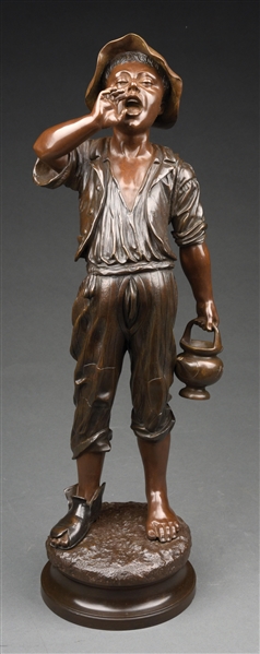 19TH CENTURY YOUNG BOY BRONZE.