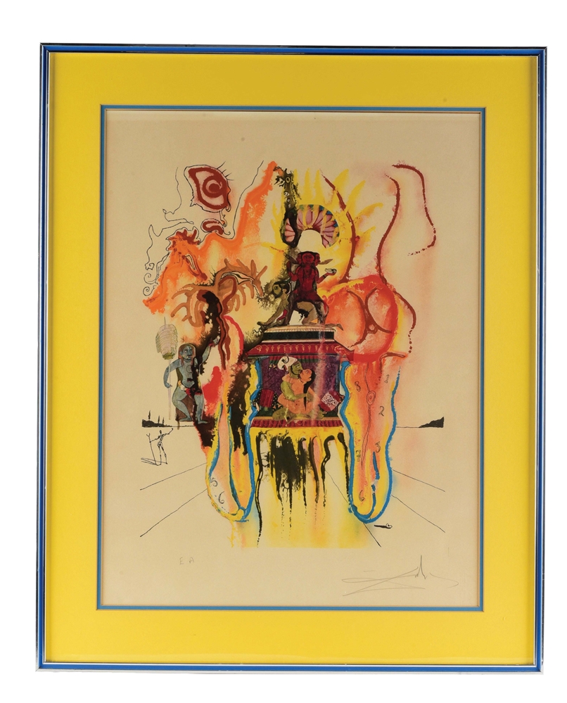 SALVADOR DALI (SPANISH, 1904 - 1989) "MYSTIC" FOUR DREAMS OF PARADISE SUITE ARTIST PROOF SIGNED LITHOGRAPH.