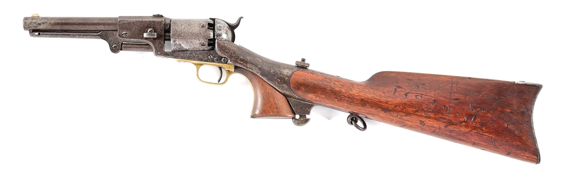 (A) MARTIALLY MARKED COLT 3RD MODEL DRAGOON WITH SHOULDER STOCK.