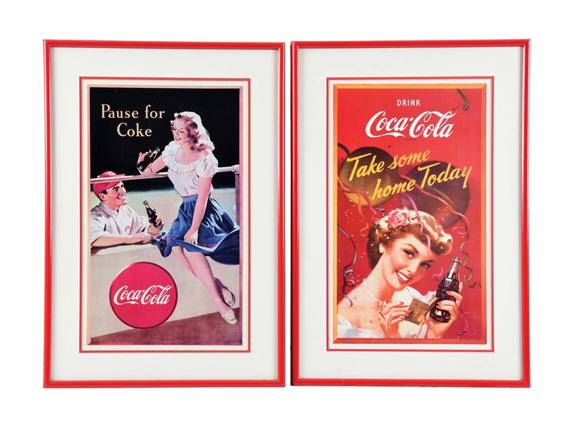 LOT OF 2: COCA-COLA PRINT AND LITHOGRAPH.