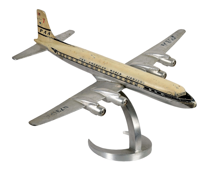 PAN AMERICAN WORLD AIRWAYS DOUGLAS DC-7C ALUMINUM DISPLAY MODEL.