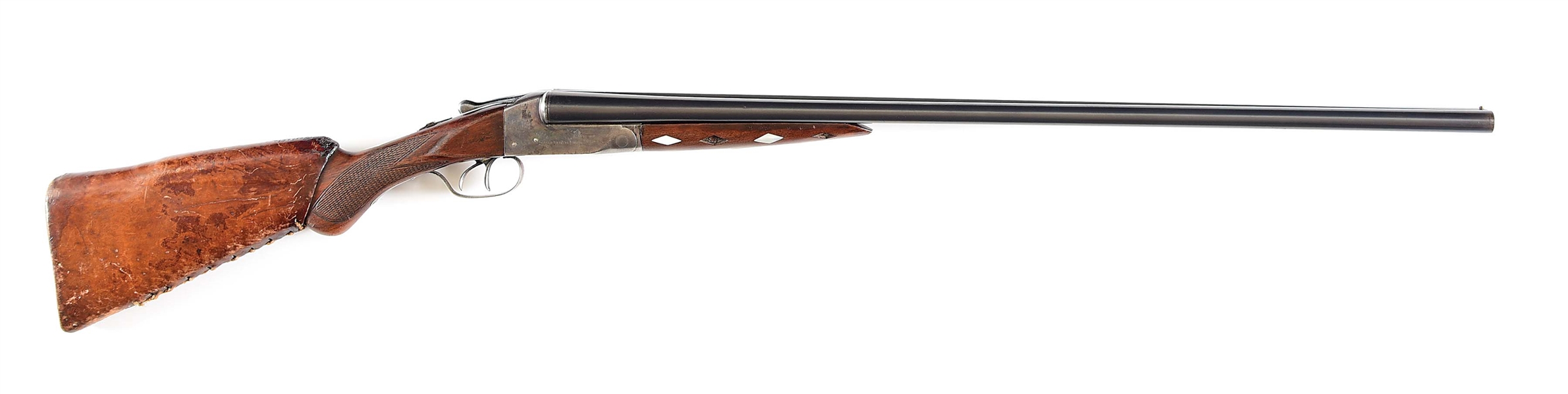 (C) ITHACA FIELD GRADE SIDE BY SIDE SHOTGUN WITH FAMILY HISTORY.