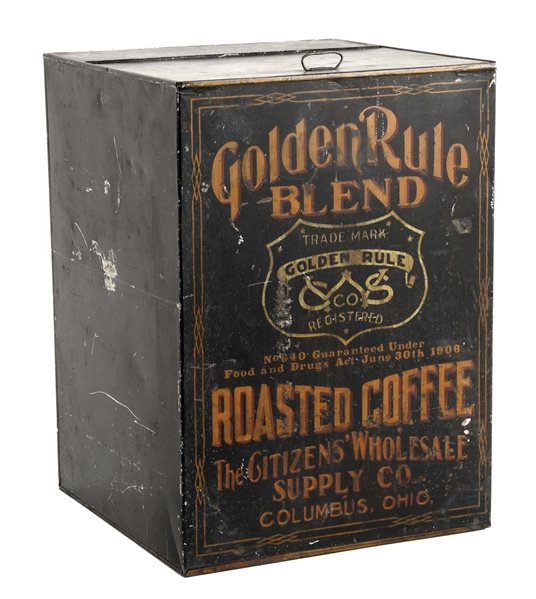 GOLDEN RULE COFFEE BIN.