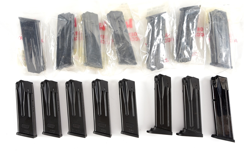 LOT OF 15: HECKLER & KOCH USP COMPACT 9MM MAGAZINES AND BERETTA 92 MAGAZINE.