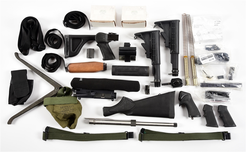 LOT OF VARIOUS AR-15 PARTS AND SHOTGUN ACCESSORIES.