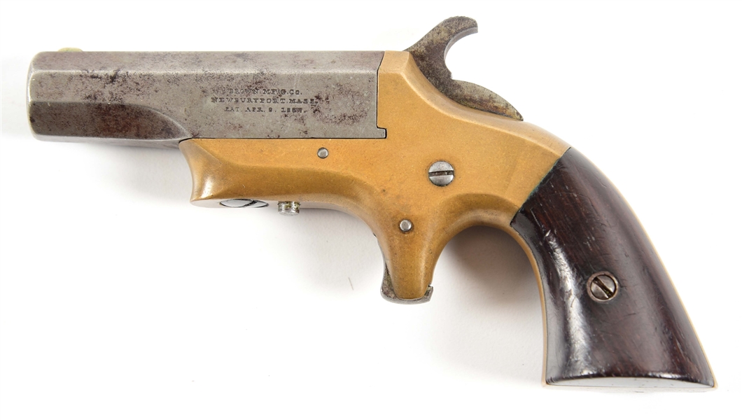(A) BROWN MANUFACTURING SOUTHERNER SINGLE SHOT DERRINGER WITH COLLECTIBLE 2000 SERIAL NUMBER..