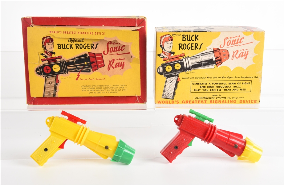 LOT OF 2: OFFICIAL BUCK ROGERS PLASTIC SONIC RAY GUNS.