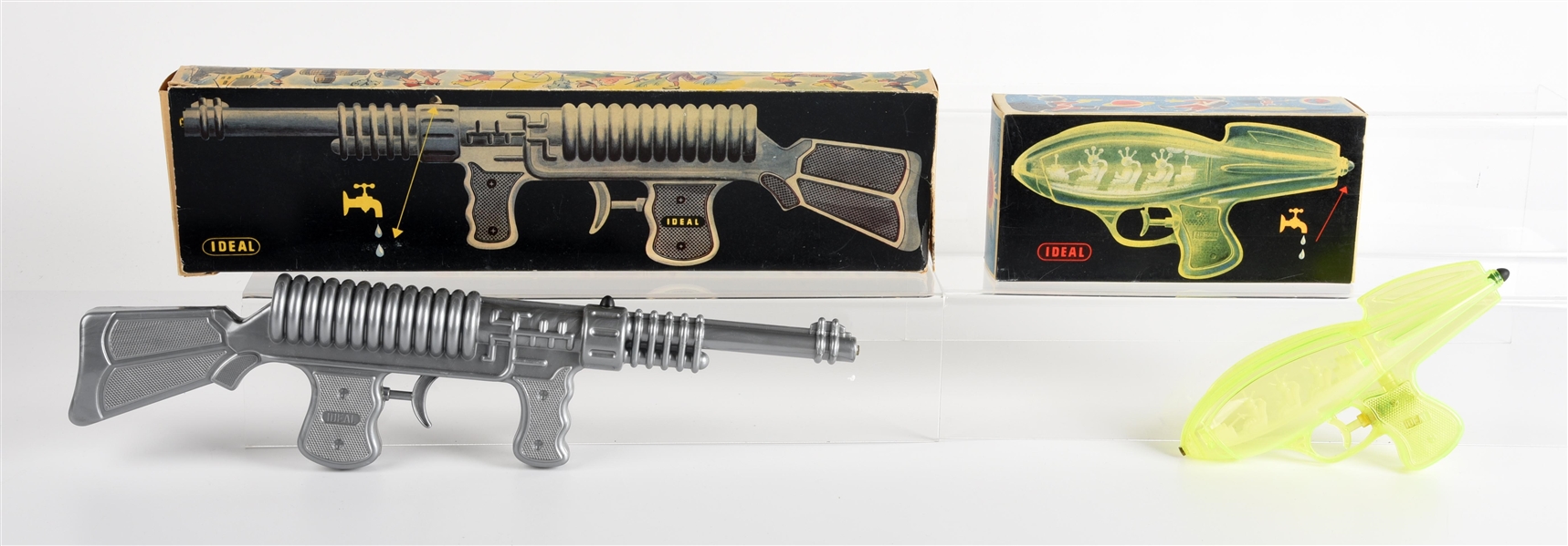 LOT OF 2: IDEAL PLASTIC SPACE GUNS IN ORIGINAL BOXES.