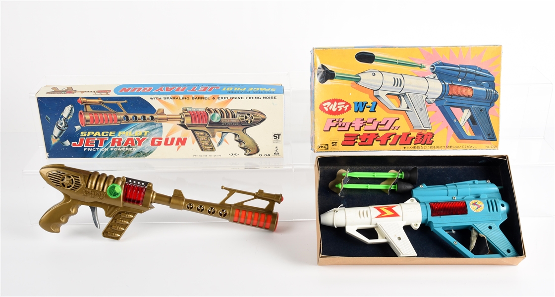 LOT OF 2: JAPANESE PLASTIC SPACE GUNS IN ORIGINAL BOXES.