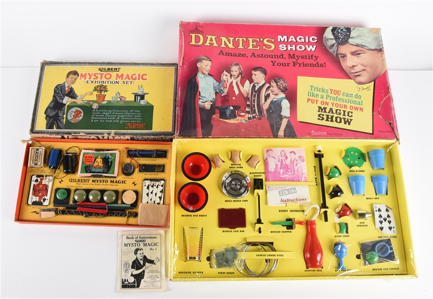 LOT OF 2: VINTAGE TOY MAGIC SETS IN ORIGINAL BOXES.