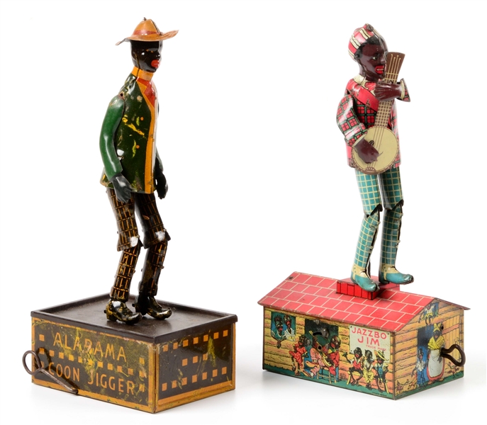LOT OF 2: AMERICAN MADE STRAUSS AND UNIQUE ART ROOF DANCING TOYS.