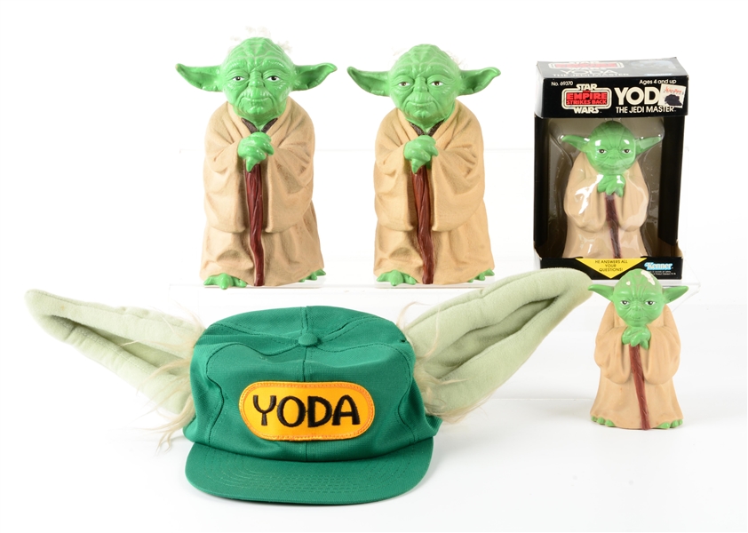 LOT OF 4: VARIOUS KENNER STAR WARS "THE EMPIRE STRIKES BACK" YODA ITEMS.
