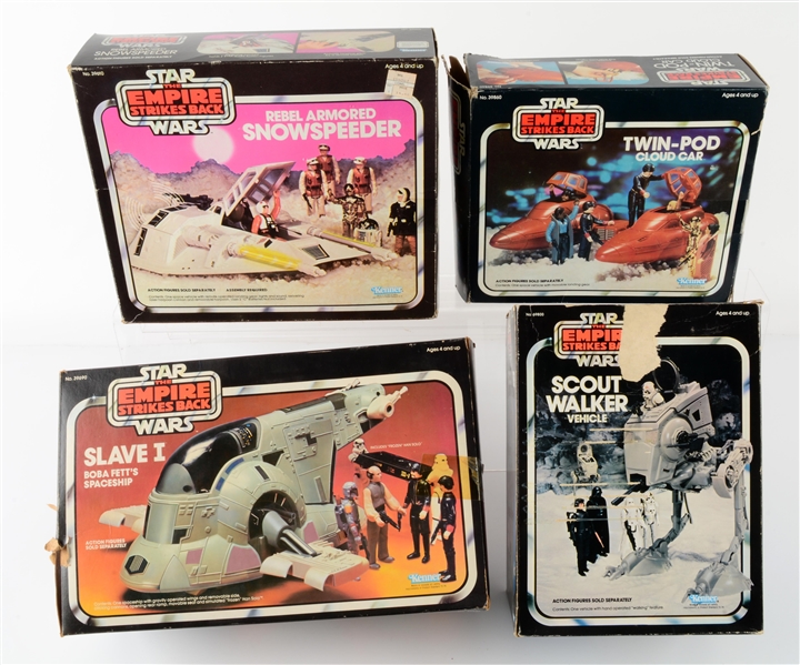 LOT OF 4: KENNER "THE EMPIRE STRIKES BACK" VEHICLE TOYS.