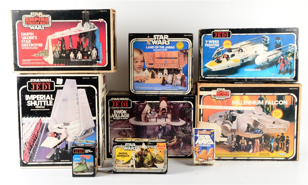 LOT OF 8: KENNER STAR WARS EMPTY BOXES.