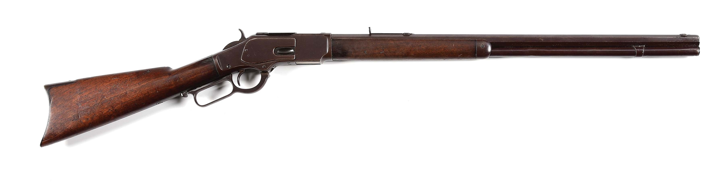 (A) WINCHESTER MODEL 1873 LEVER ACTION RIFLE.