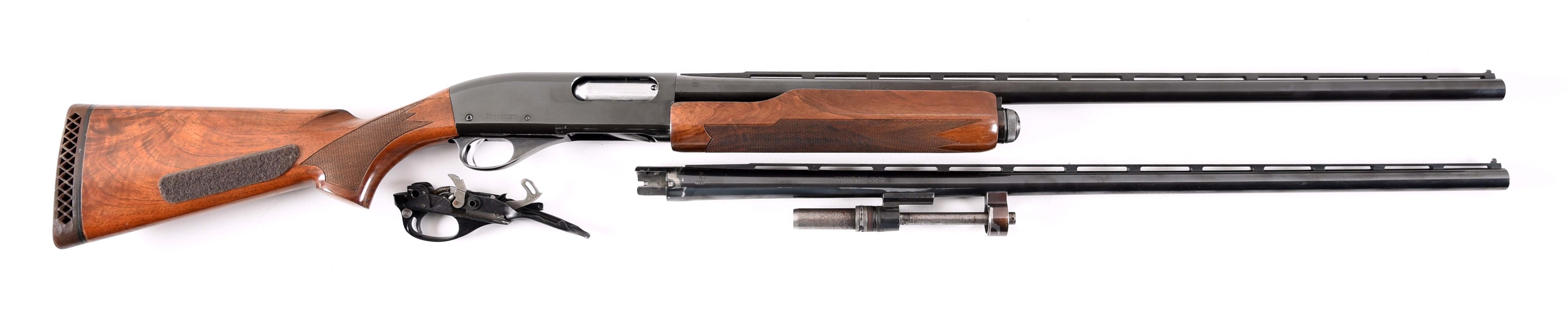 (M) REMINGTON MODEL 870 COMEPTITION TRAP SINGLE SHOT SHOTGUN WITH 2 BARRELS.