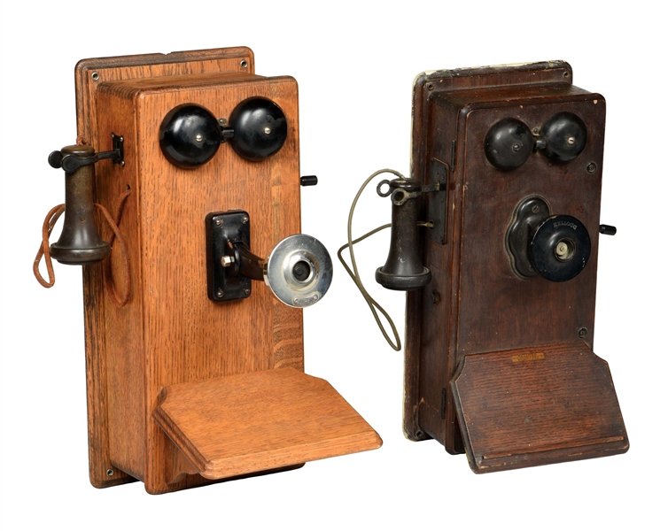 LOT OF 2: EARLY WALL MOUNTED TELEPHONES. 