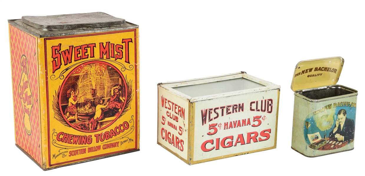 LOT OF 3: TOBACCO AND CIGAR DISPLAYS.