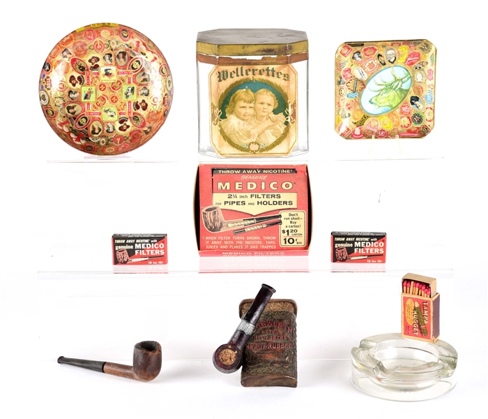 LOT OF 7: TOBACCO-RELATED ITEMS.