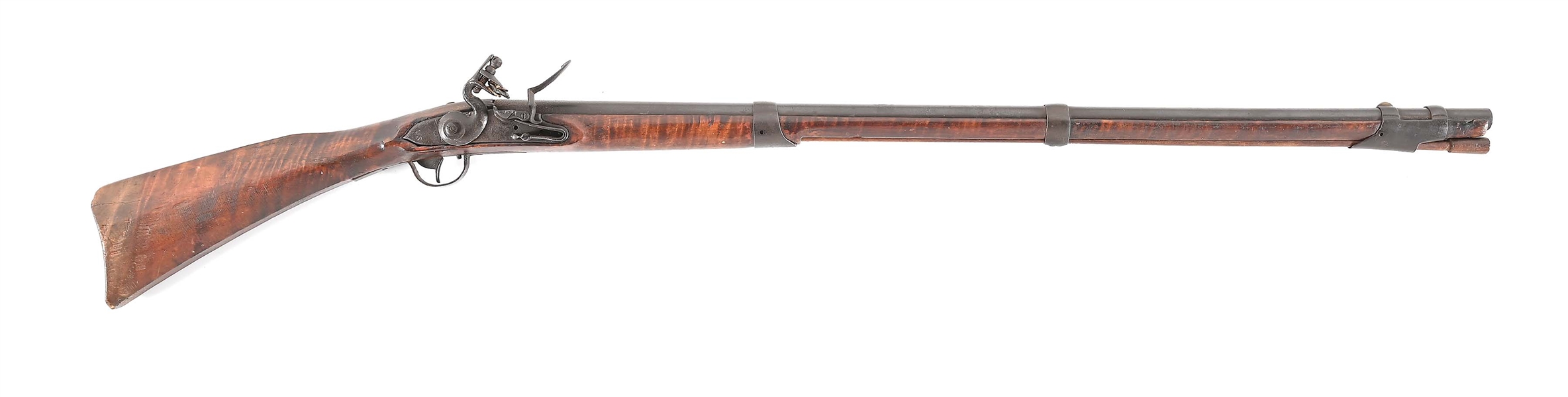 (A) BUCKS COUNTY STOCKED, US SURCHARGED TIGER MAPLE INDIAN CARBINE.