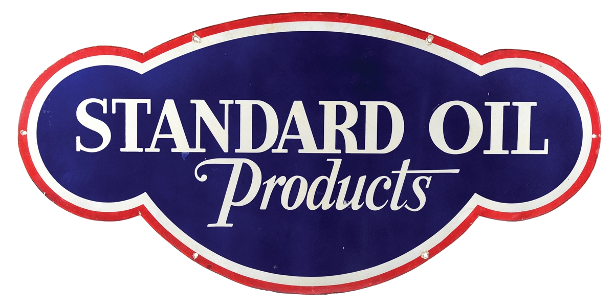 STANDARD OIL PRODUCTS PORCELAIN CLOUD SERVICE STATION SIGN. 