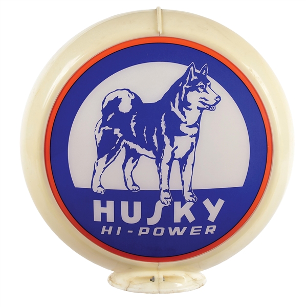 HUSKY HI-POWER GASOLINE COMPLETE GLOBE ON CAPCO BODY. 