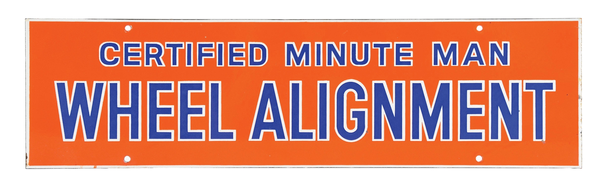 OUTSTANDING UNION OIL COMPANY SERVICE STATION "WHEEL ALIGNMENT" PORCELAIN SIGN. 